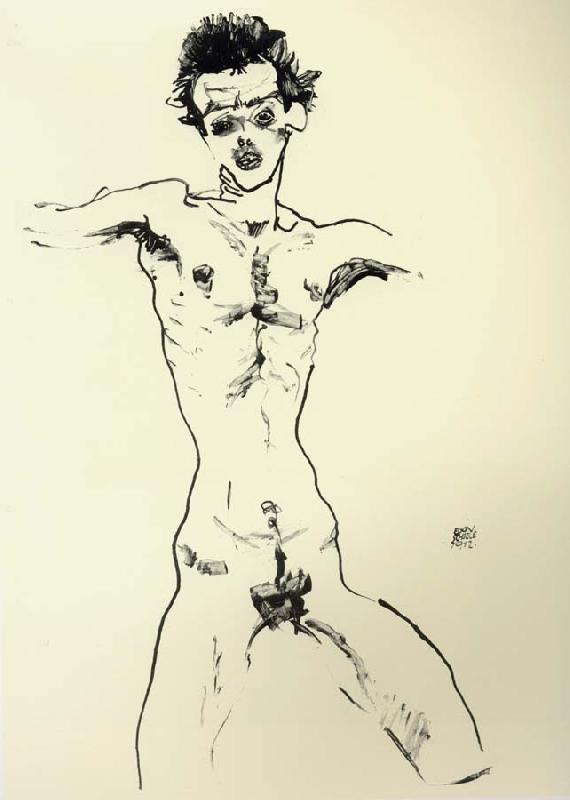 Egon Schiele Nude Self Portrait oil painting picture